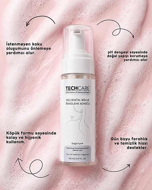 Dış Genital Temizleme Köpüğü- Hassas Ciltler için PH- İntim Bölge Temizleyici 150ML